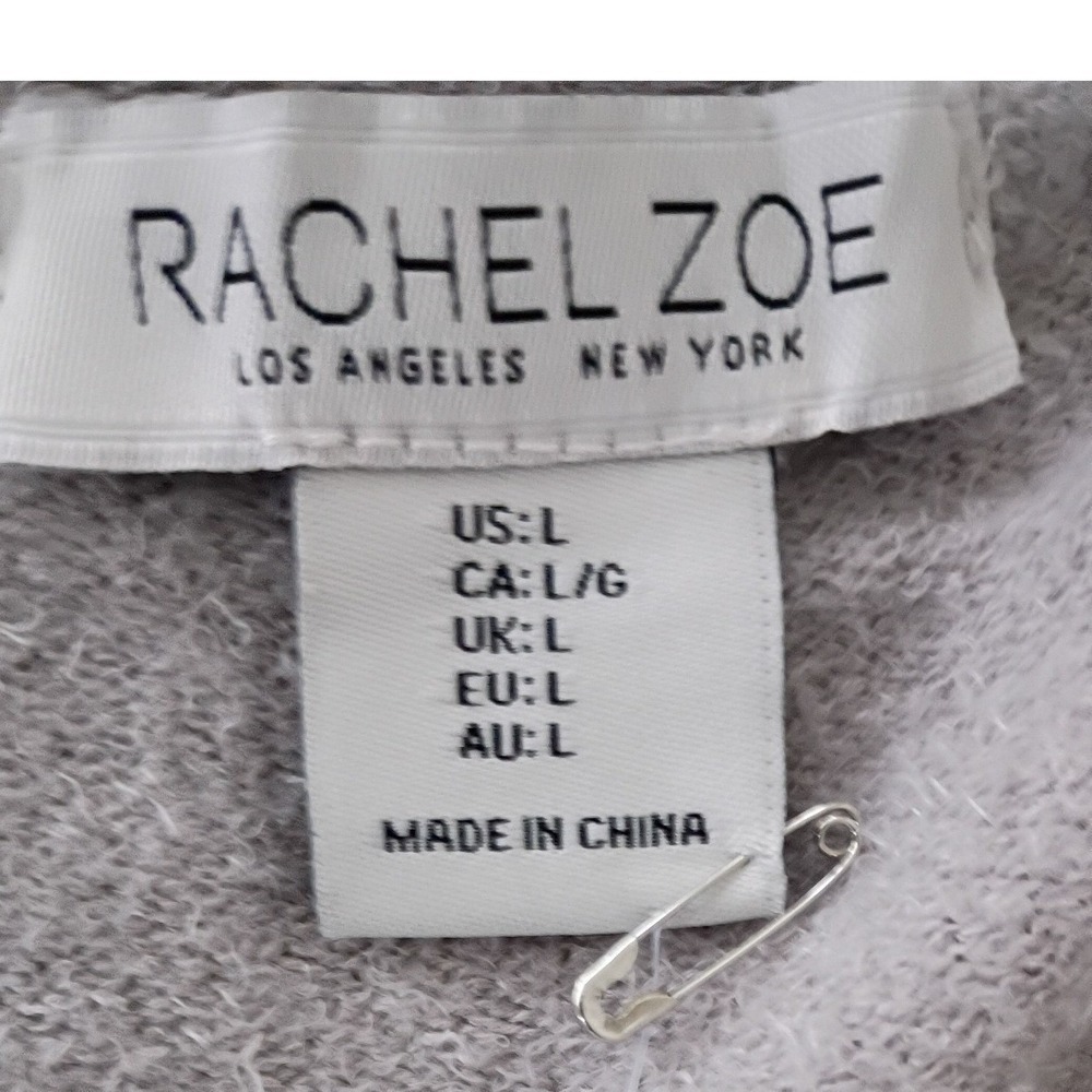 Rachel Zoe Oversized Elegant Long Cardigan Knit Belted Pockets Beige Size L - Picture 2 of 6